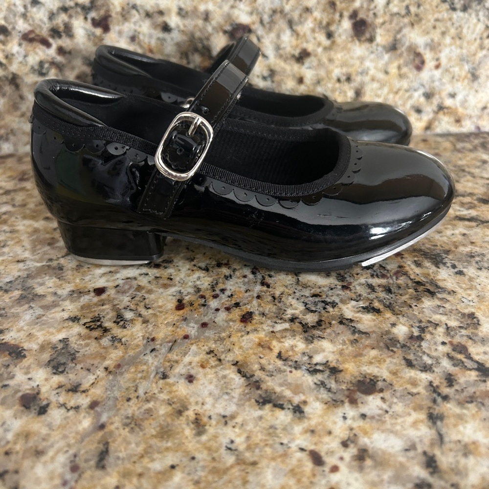 Girls tap shoes Black Patent Leather 11